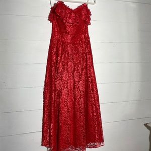Gorgeous Red 80's Prom Dress